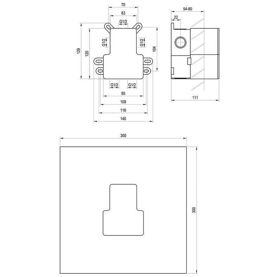Ravak R-box 07E.50 R-box Vertical O2 alaptest falba süllyesztett csaptelepekhez (X070234)