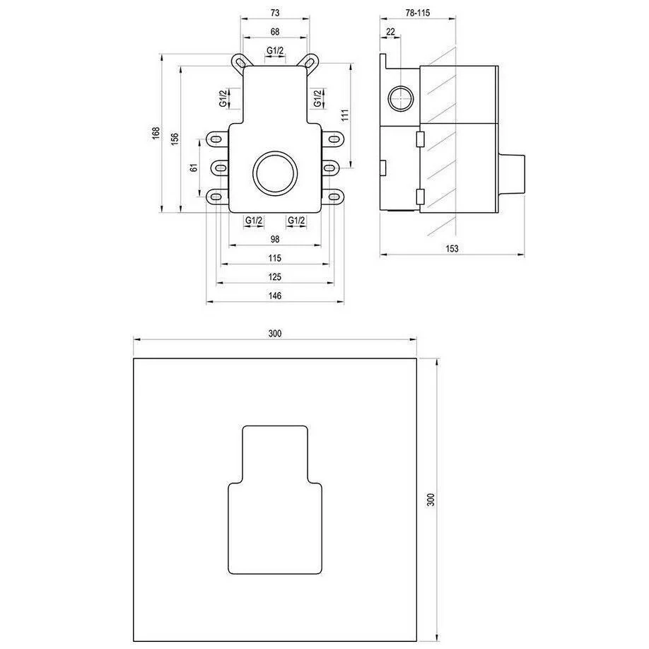 Ravak R-box 07F.50 R-box Vertical O2/O3 alaptest falba süllyesztett csaptelepekhez (X070235)