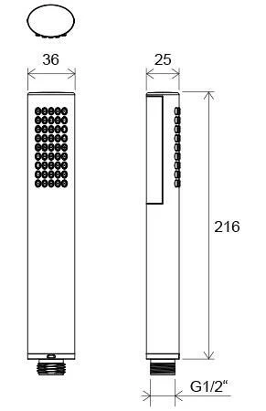 RAVAK zuhanyfej mini Oval 954.00 ( X07P114 )
