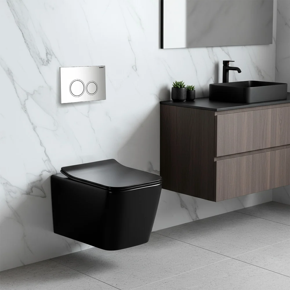 Roya Tina 82CHR falba építhető WC tartály szett fekete