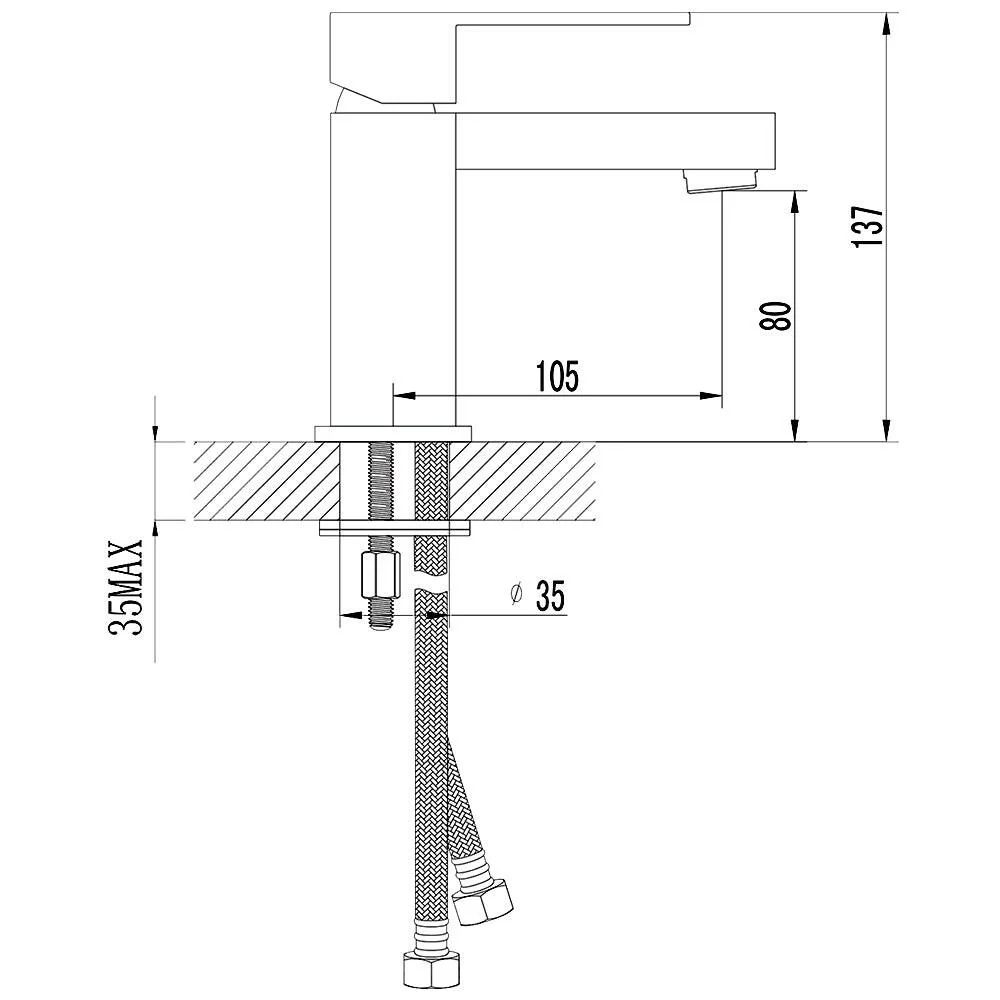 Sapho Latus mosdó csaptelep leeresztő nélkül magasság: 140 mm (1102-02)