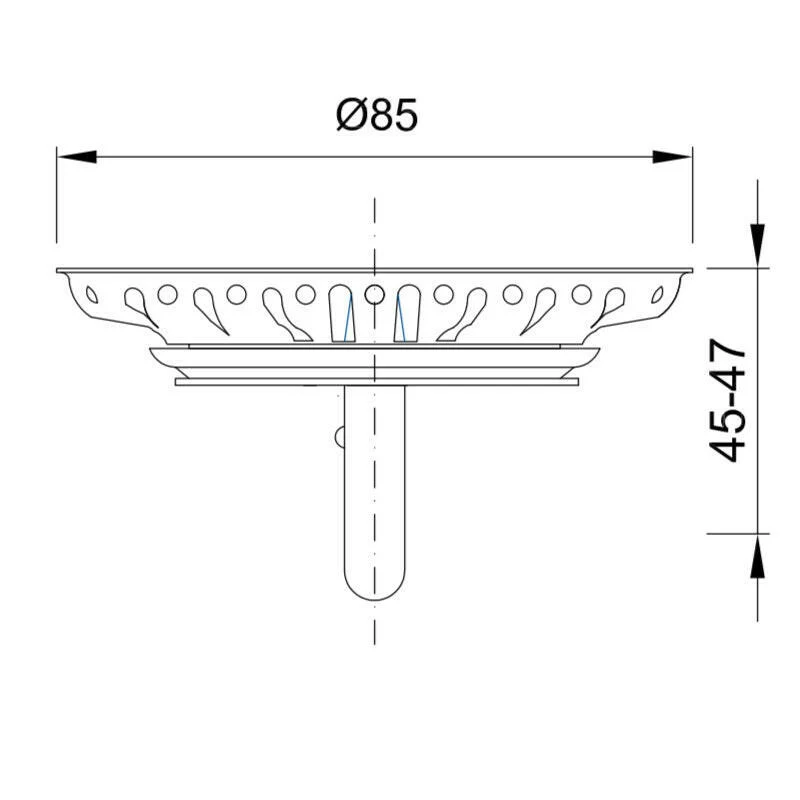 Styron 114 mm leeresztő szelephez kosár 85 mm (STY-654-D)