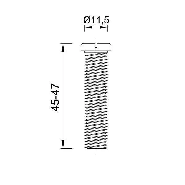 Styron 114mm leeresztőhöz csavar 35mm (STY-654-CS)