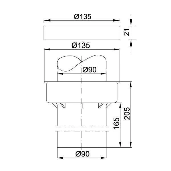Styron WC bekötő egyenes szett átmérő 90mm (STY-745-2)
