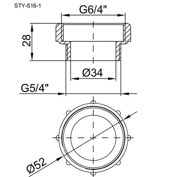 Styron szűkítő szifonhoz 6/4"-5/4"+tömít