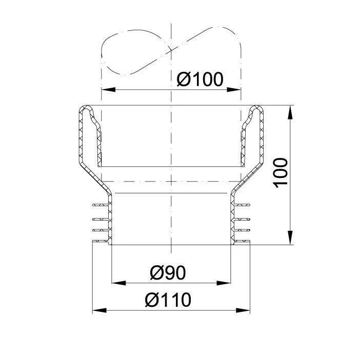 Styron WC-szimering egyenes fehér gumi (STY-530-E-G)