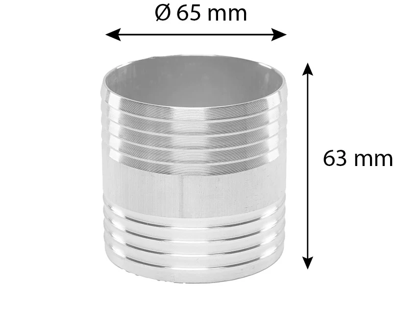Tömlőcsatlakozó átmérője. 65 mm