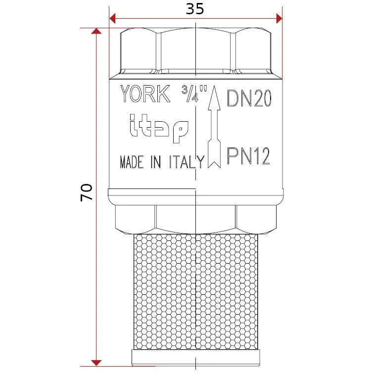 Visszacsapó+Szűrő 1/2" YORK