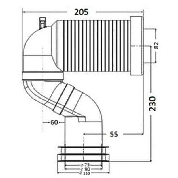 Wellis "S Bekötő" ” S” bekötő álló- és monoblokkos WC-hez (WF00021)