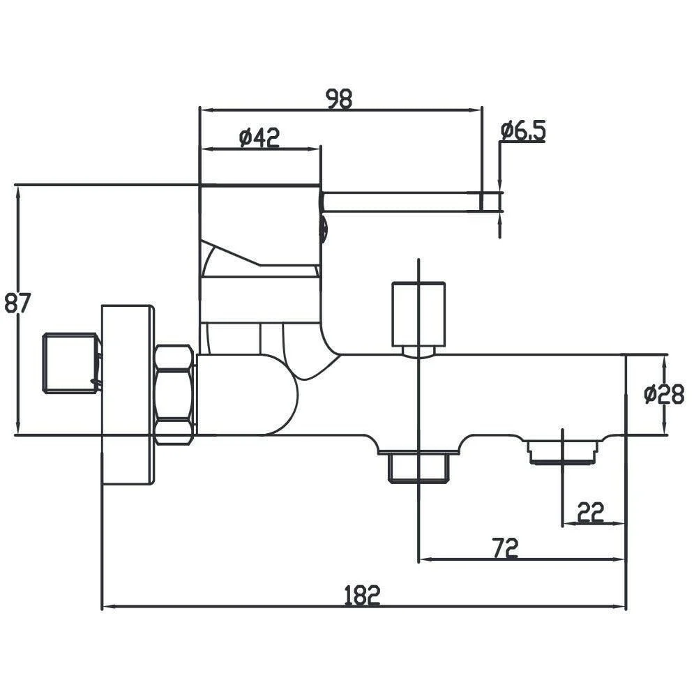 Wellis Comino kád csaptelep, 21,2x18,2x10,2 cm (ACS0266)