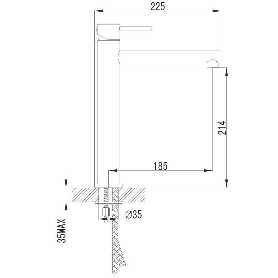 Wellis Comino mosdó csaptelep magas, 29,2 cm (ACS0263)