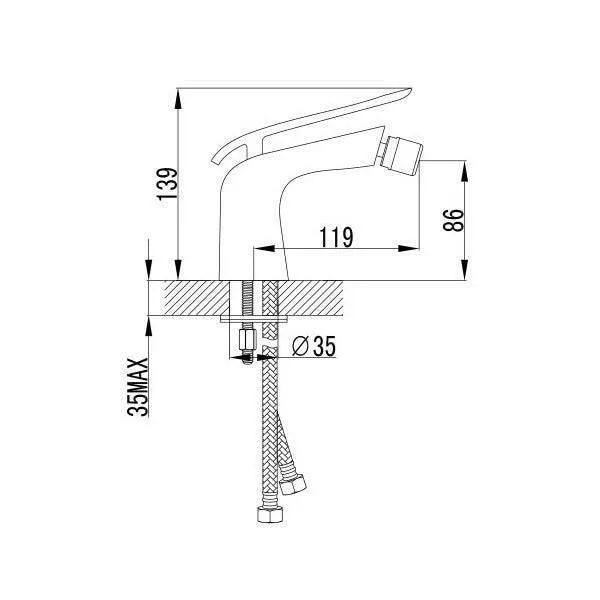 Wellis Rundo bidé csaptelep, 6x15x15 cm (ACS0195)
