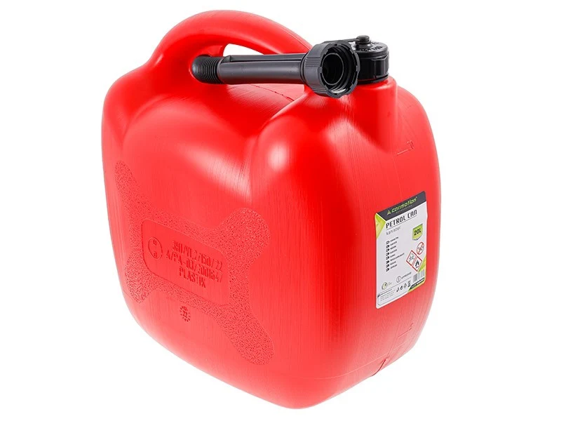 Üzemanyag kanna, műanyag, 20 literes, ovális, piros
