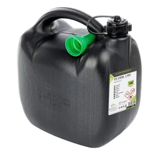Üzemanyag kanna, műanyag, 10L, ovális, fekete