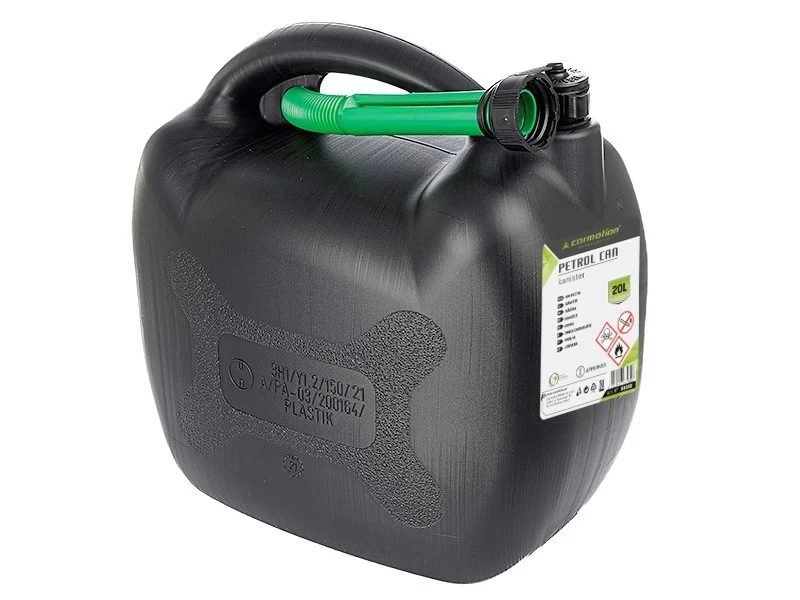 Üzemanyag kanna, műanyag, 20L, ovális, fekete