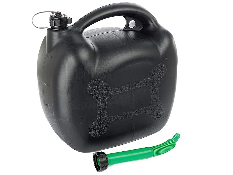 Üzemanyag kanna, műanyag, 20L, ovális, fekete