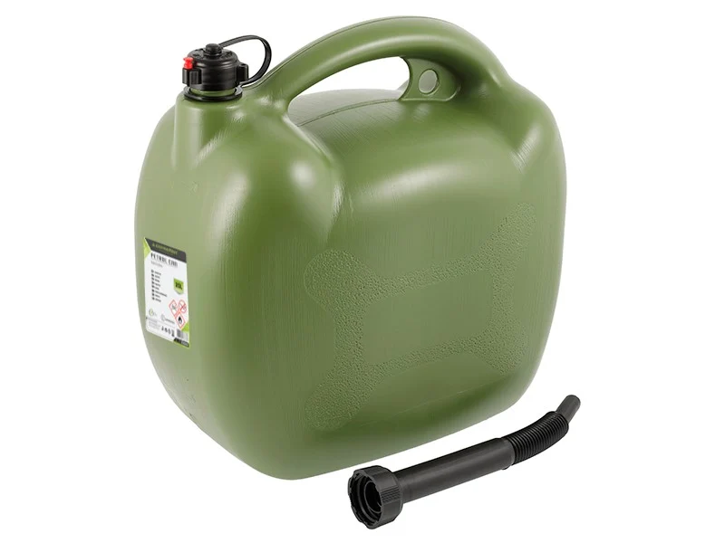 Üzemanyag kanna, műanyag, 20L, ovális, khaki színű